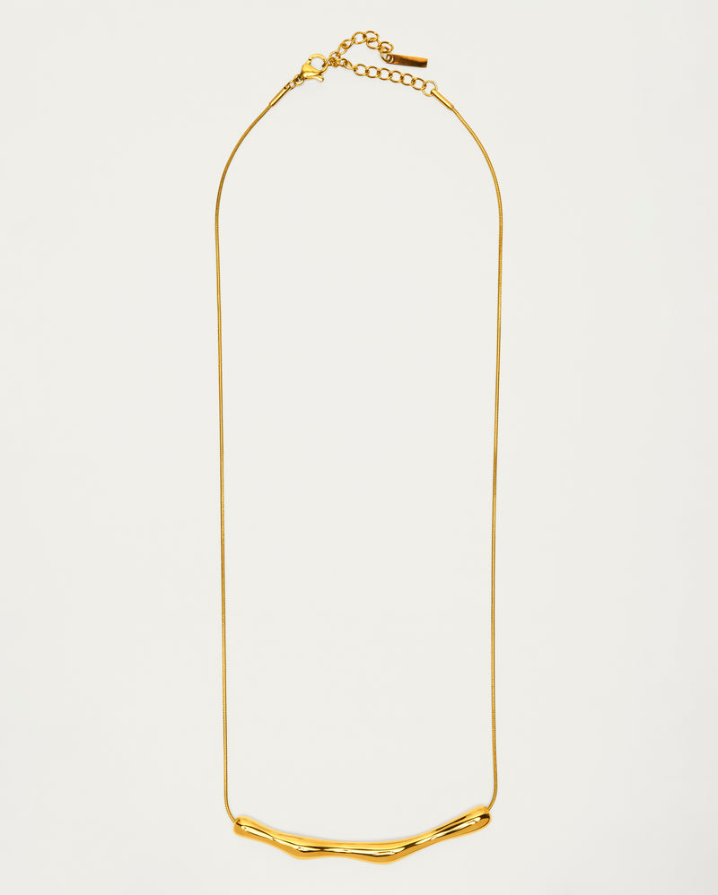 Gold Molten Bar Statement Necklace